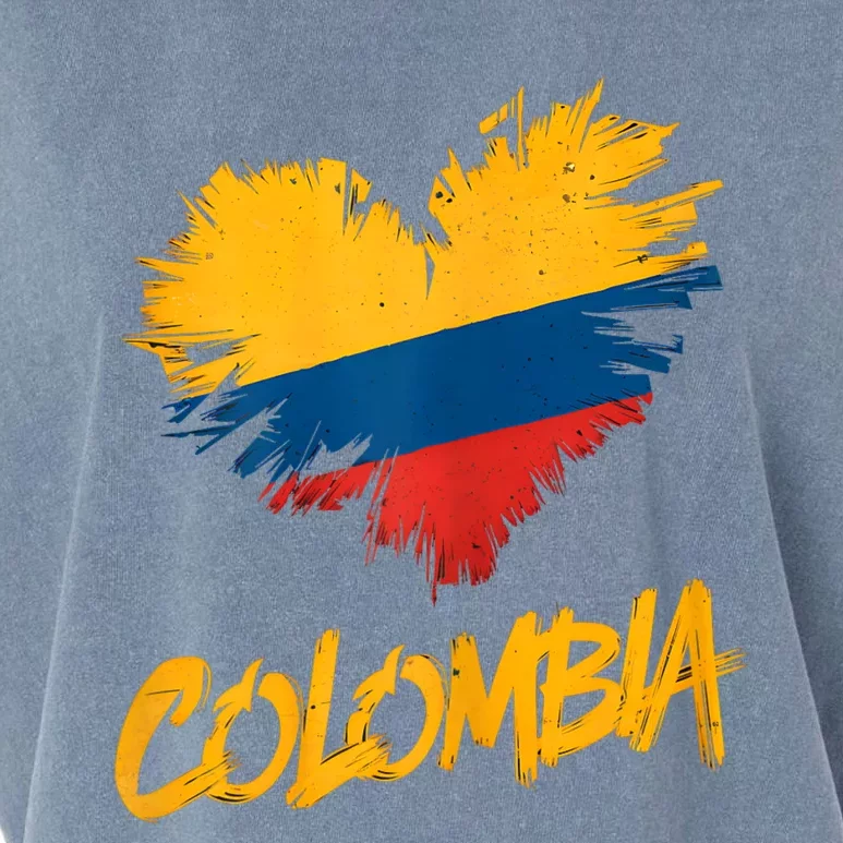 Colombia Heart Flag Garment-Dyed Women's Muscle Tee