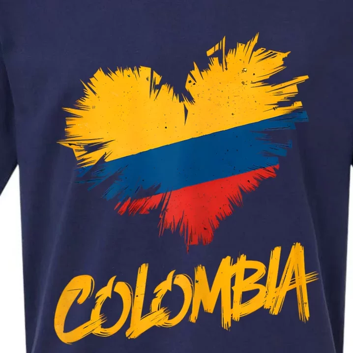 Colombia Heart Flag Sueded Cloud Jersey T-Shirt