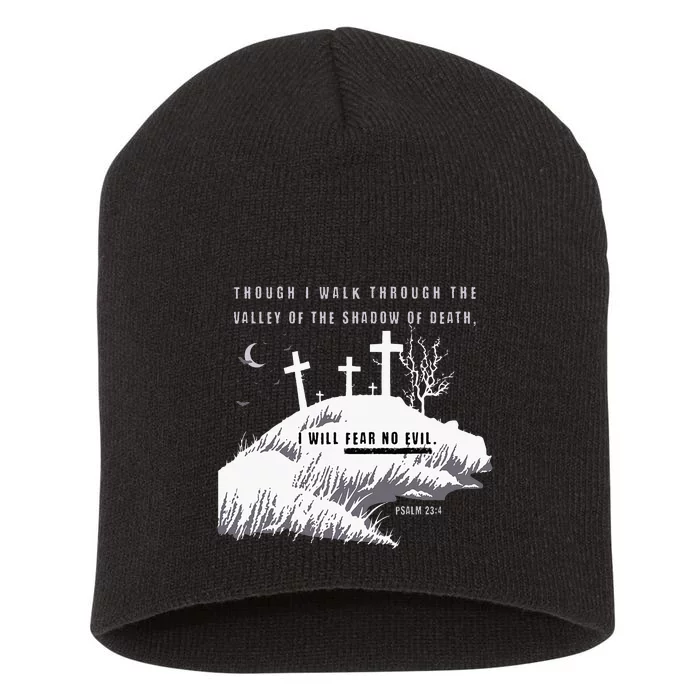 Christian Halloween Fear No Evil Short Acrylic Beanie