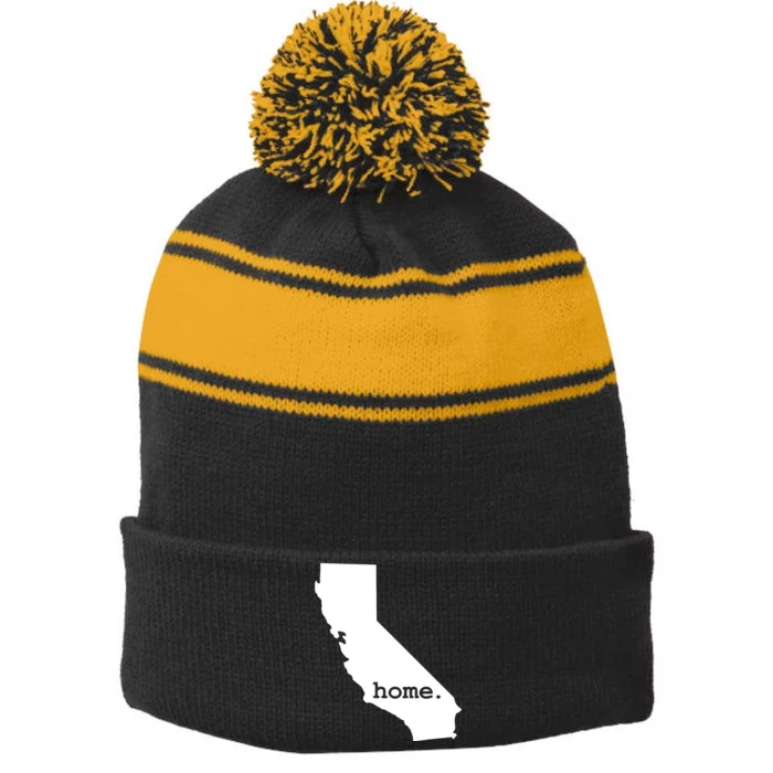 California Home Funny Stripe Pom Pom Beanie