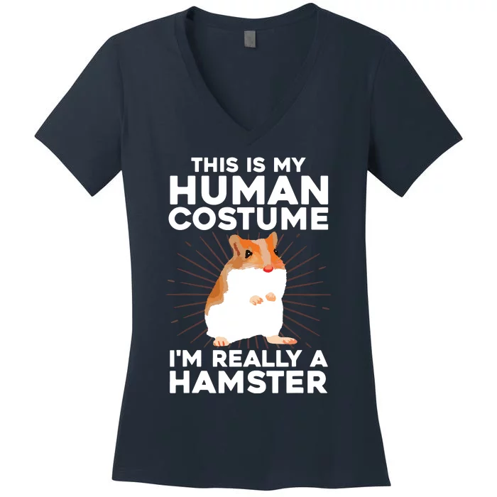 Cool Hamster For Men Women Hamster Lover Animal Costume Women's V-Neck T-Shirt