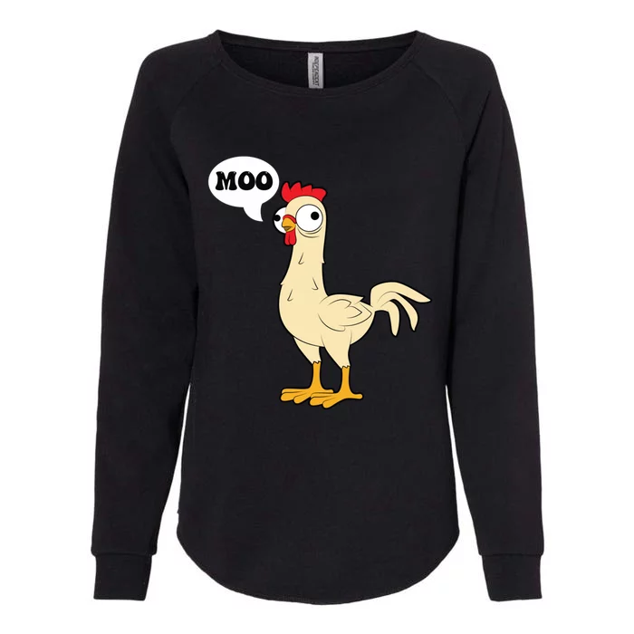 Chicken Hen Fowl Cow Funny Joke Dad Joke Great Gift Womens California Wash Sweatshirt