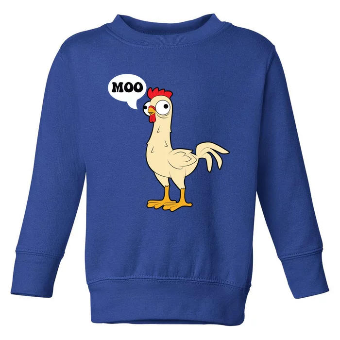 Chicken Hen Fowl Cow Funny Joke Dad Joke Great Gift Toddler Sweatshirt