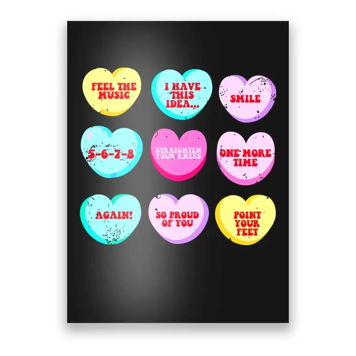 Conversation Hearts Funny Dance Teacher Happy Valentines Day Poster