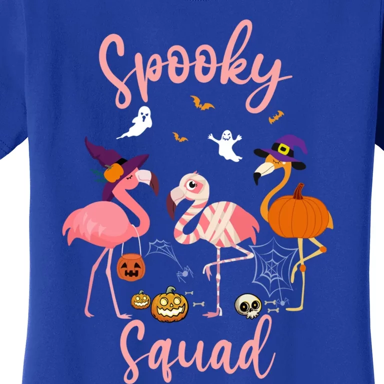 Cute Halloween Flamingos Witch Mummy Pumpkin Spooky Squad Meaningful Gift Women's T-Shirt