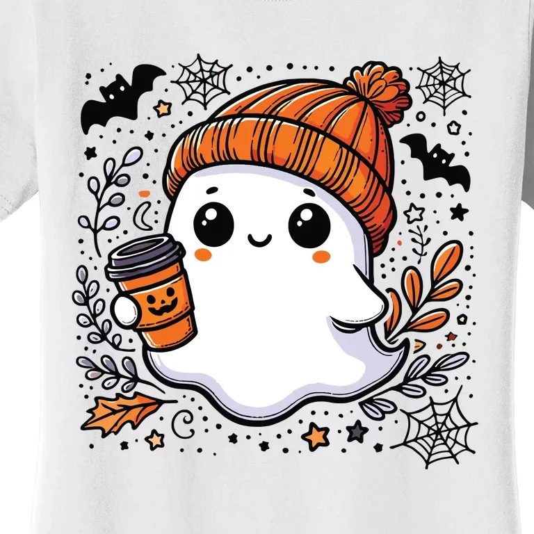 Cute Halloween For Women Halloween Ghost Coffee Women Women's T-Shirt