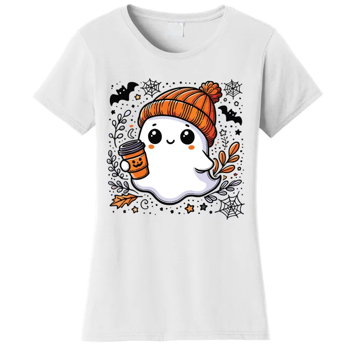 Cute Halloween For Women Halloween Ghost Coffee Women Women's T-Shirt