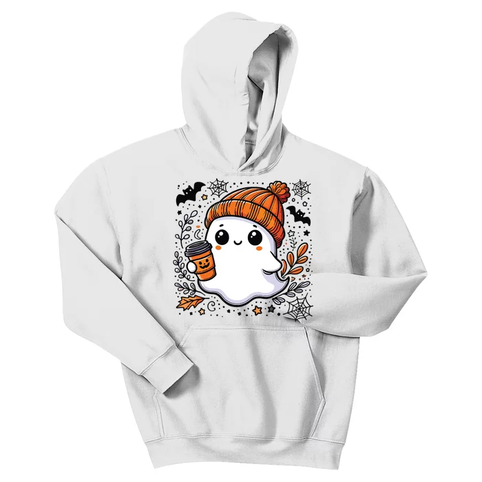 Cute Halloween For Women Halloween Ghost Coffee Women Kids Hoodie