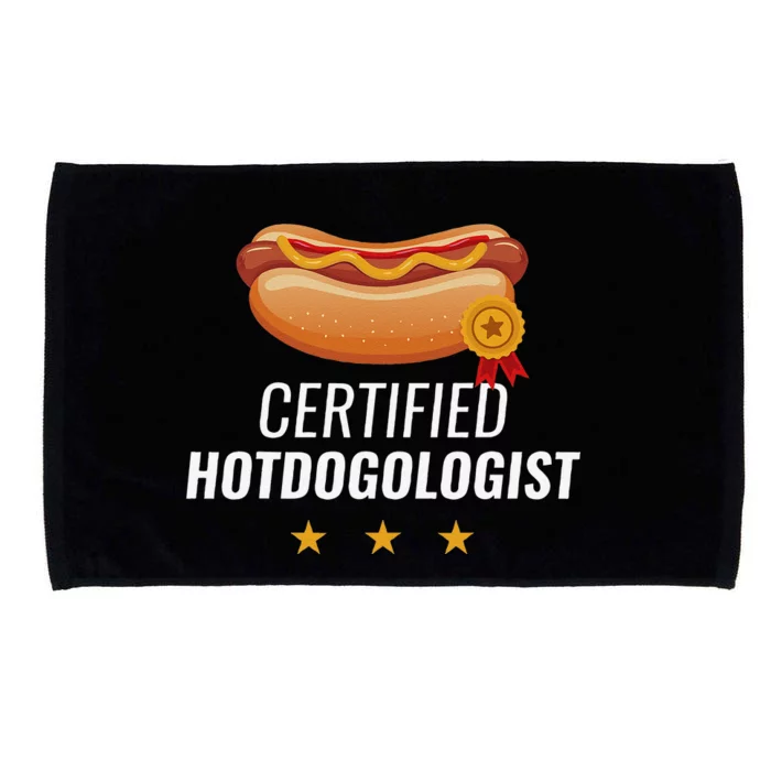 Certified Hotdogologist Funny HOT DOG Gift Hotdog Microfiber Hand Towel