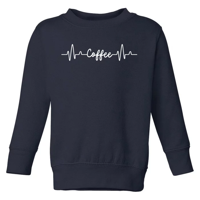 Coffee Heartbeat Gift For Coffee Lover Toddler Sweatshirt