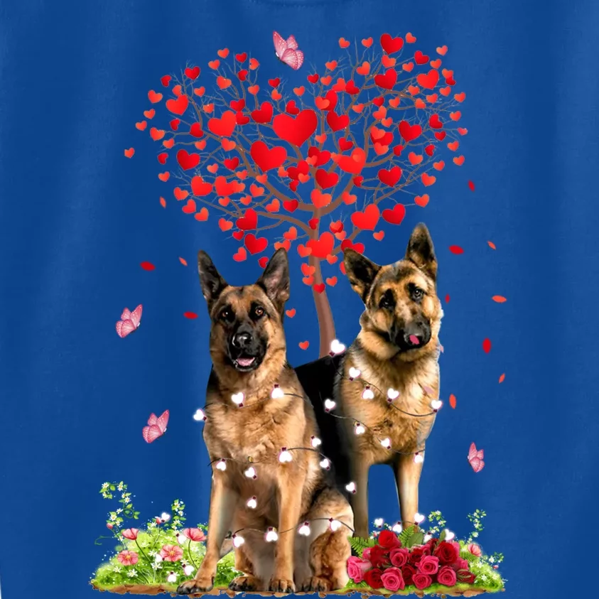 Cute Hearts Ger Shepherd Dog Puppy Lover Valentines Day Funny Gift Kids Sweatshirt