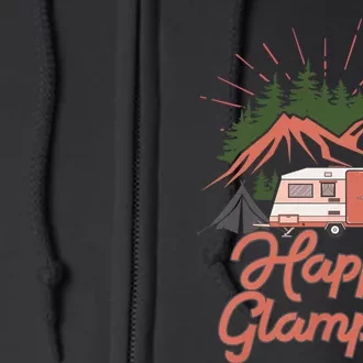 Cute Happy Glamper Funny Outdoor Lovers Glamping Rv Camping Full Zip Hoodie