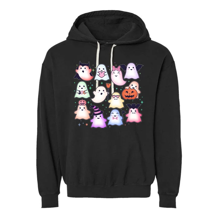 Cute Halloween Ghosts Garment-Dyed Fleece Hoodie