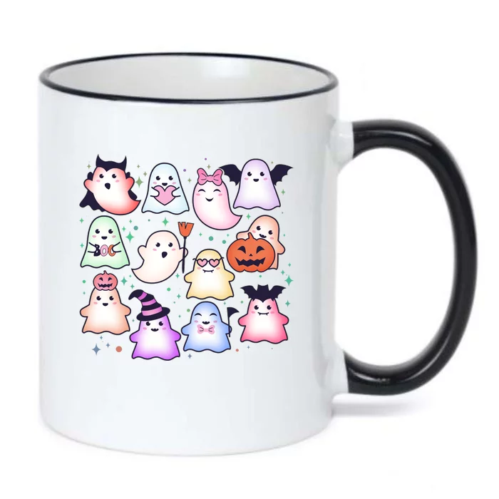 Cute Halloween Ghosts Black Color Changing Mug