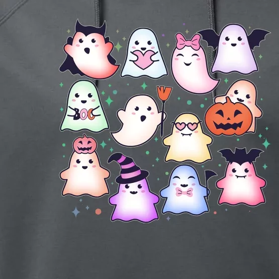 Cute Halloween Ghosts Performance Fleece Hoodie