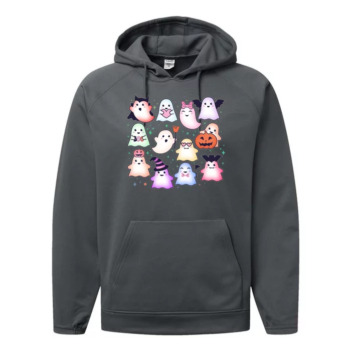 Cute Halloween Ghosts Performance Fleece Hoodie