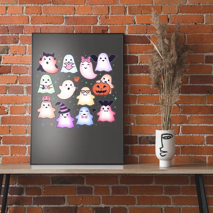 Cute Halloween Ghosts Poster