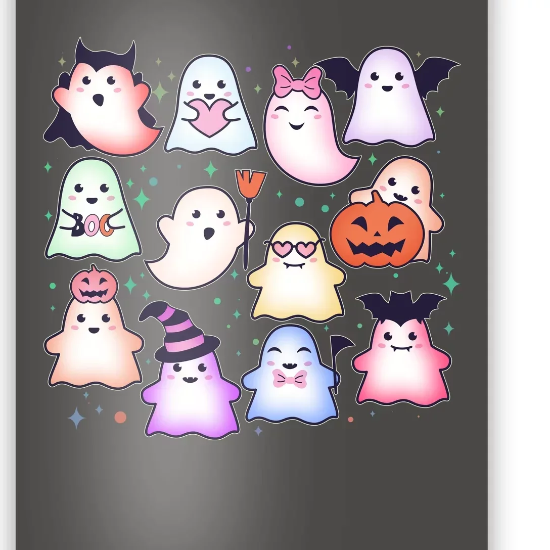 Cute Halloween Ghosts Poster