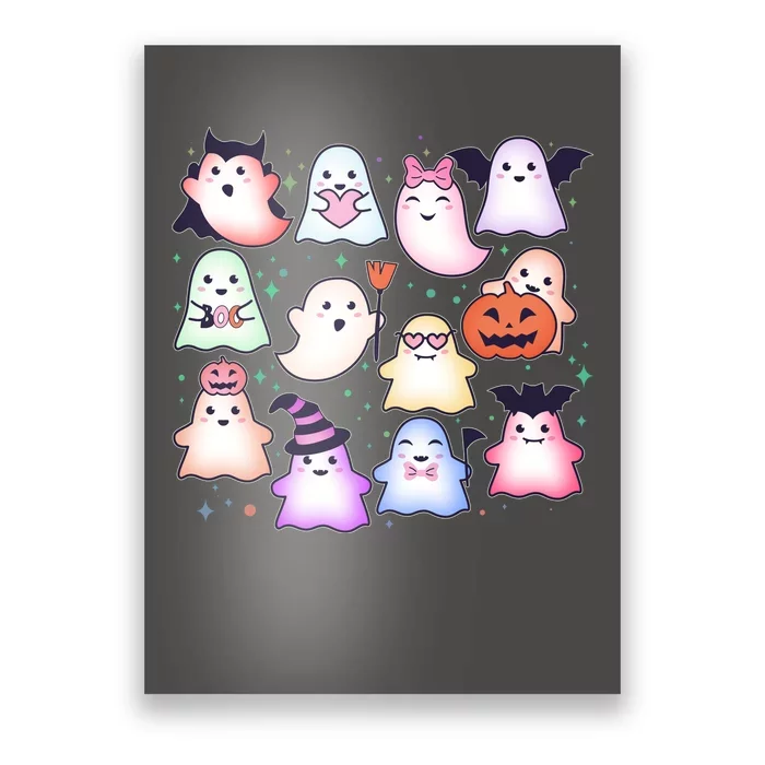 Cute Halloween Ghosts Poster