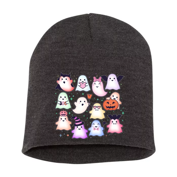 Cute Halloween Ghosts Short Acrylic Beanie