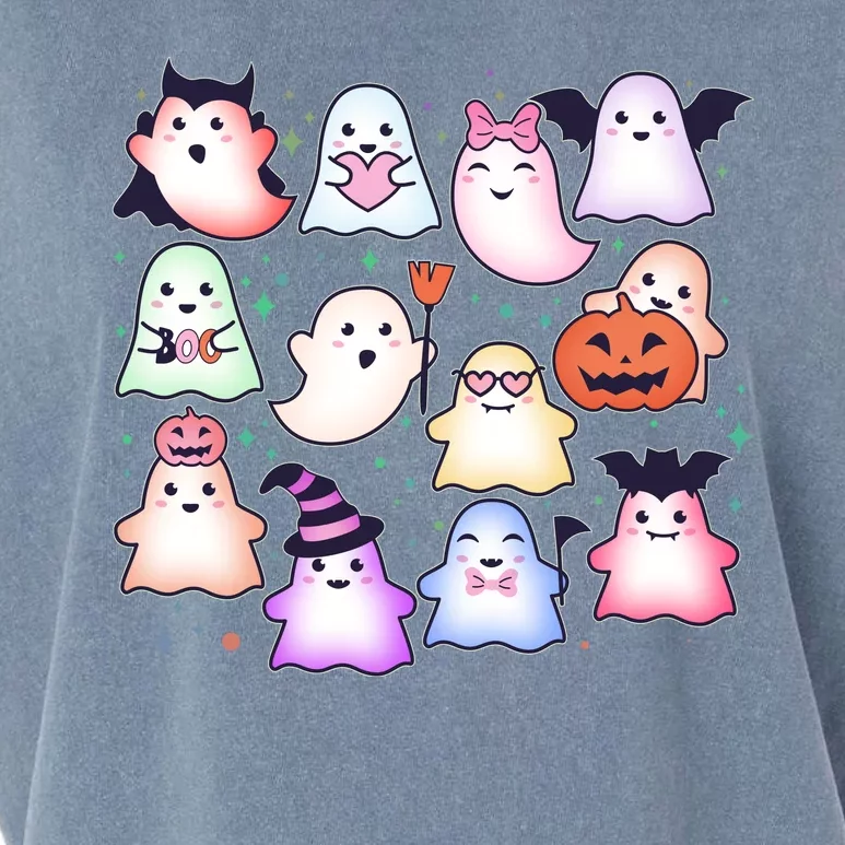 Cute Halloween Ghosts Garment-Dyed Women's Muscle Tee