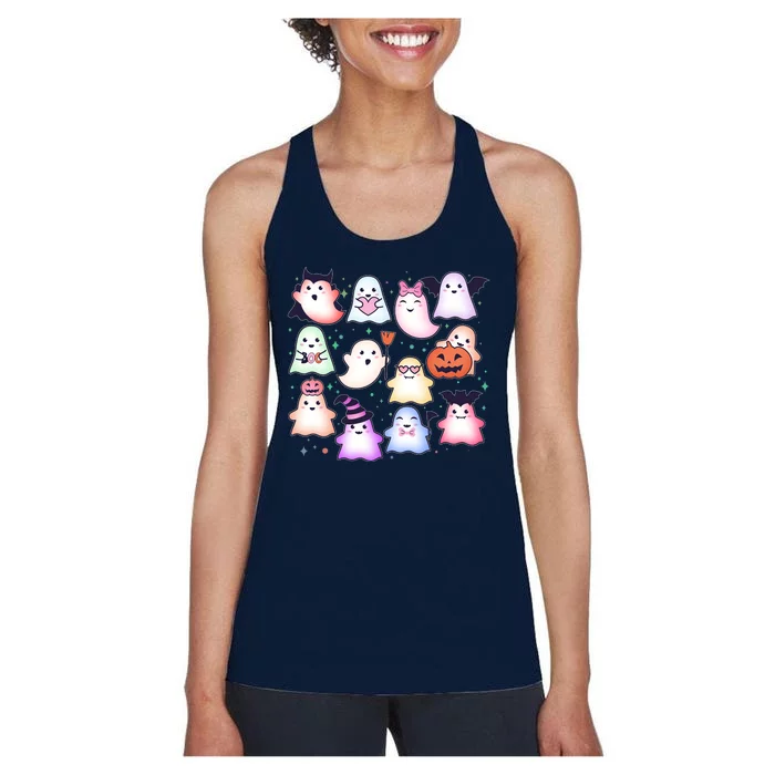 Cute Halloween Ghosts Women's Racerback Tank