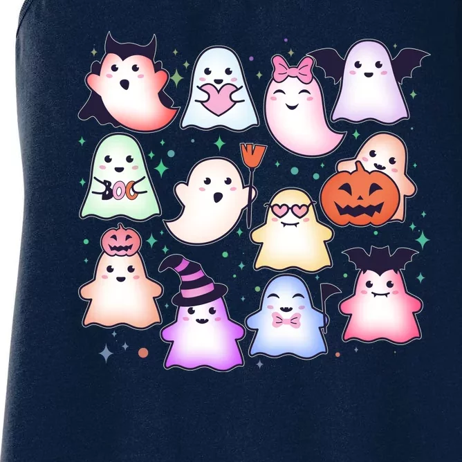 Cute Halloween Ghosts Women's Racerback Tank