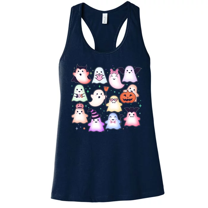 Cute Halloween Ghosts Women's Racerback Tank