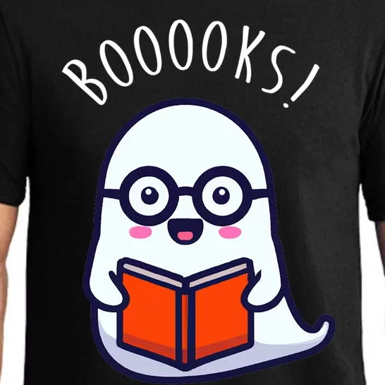 Cute Halloween Ghost Reading A Library Book Gift Pajama Set