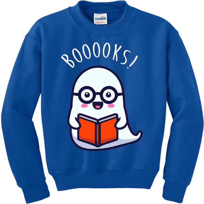 Cute Halloween Ghost Reading A Library Book Gift Kids Sweatshirt