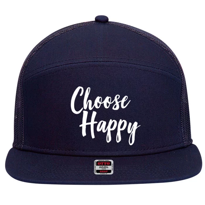 Choose Happy Gift 7 Panel Mesh Trucker Snapback Hat