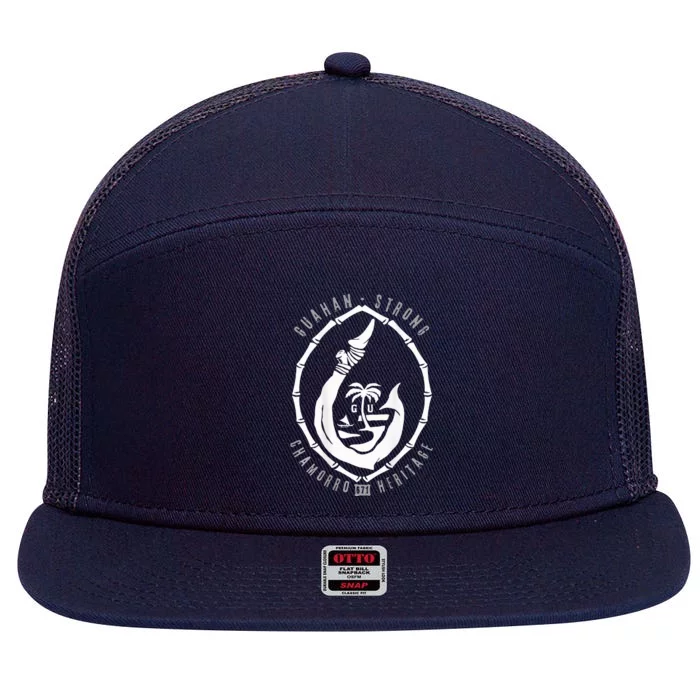 Chomorro Hook Gu Seal 671 Guam 7 Panel Mesh Trucker Snapback Hat