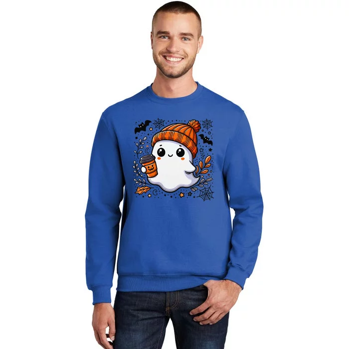 Cute Halloween Ghost Coffee Tall Sweatshirt