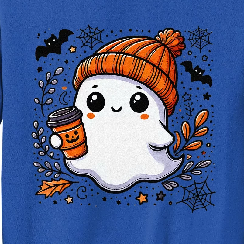 Cute Halloween Ghost Coffee Tall Sweatshirt