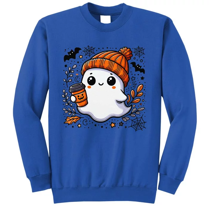 Cute Halloween Ghost Coffee Tall Sweatshirt