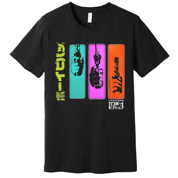 Cowboy Hand Gun Colorful Panels Premium T-Shirt