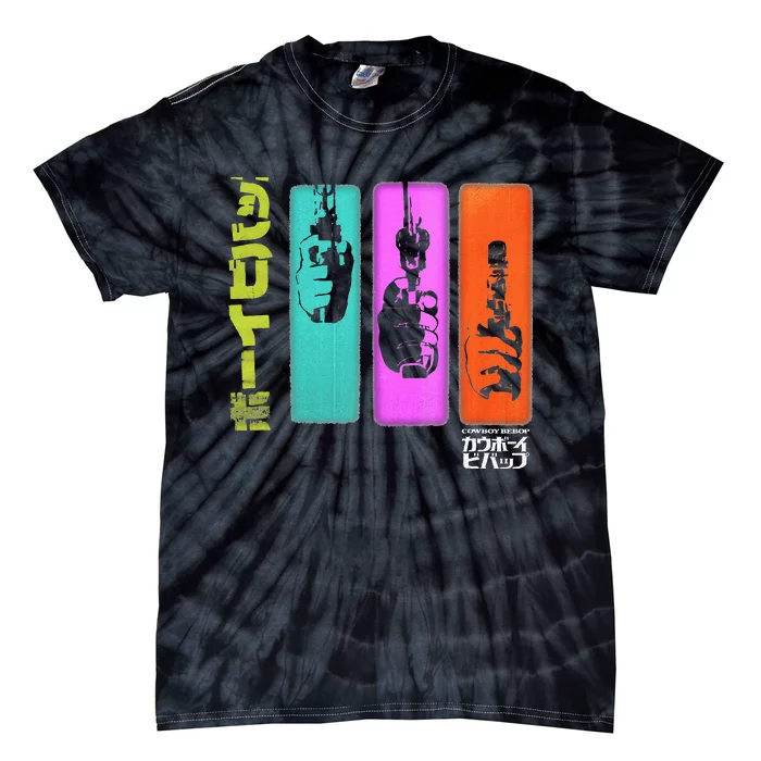 Cowboy Hand Gun Colorful Panels Tie-Dye T-Shirt