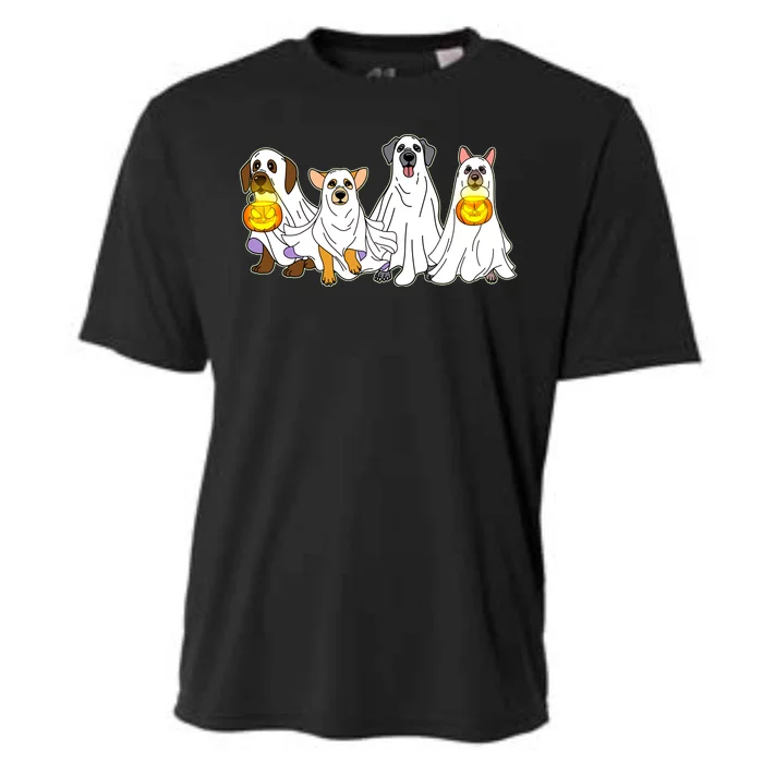 Cute Halloween Ghost Dogs Pups Cooling Performance Crew T-Shirt