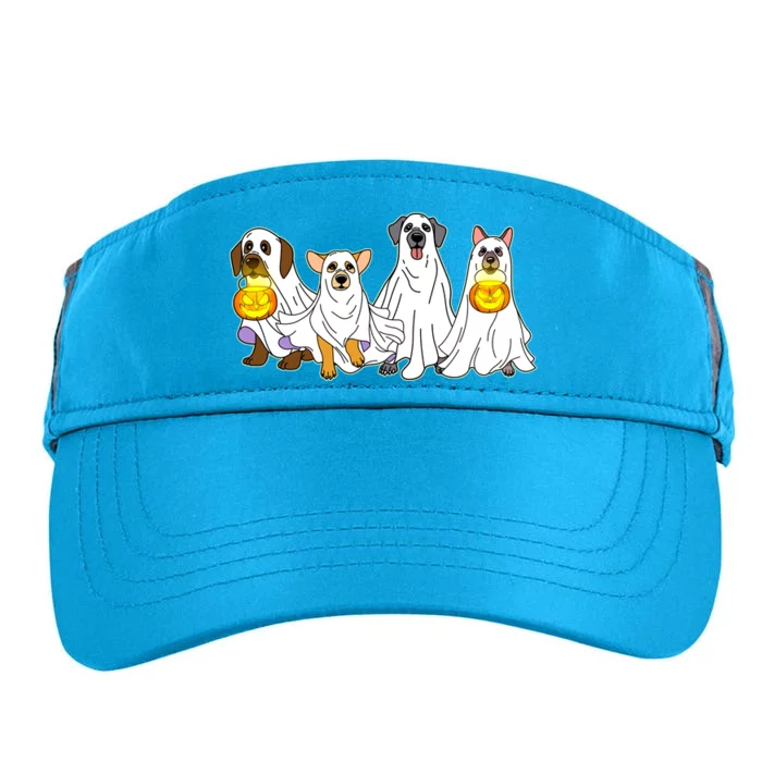 Cute Halloween Ghost Dogs Pups Adult Drive Performance Visor