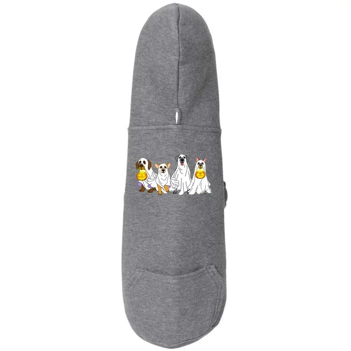 Cute Halloween Ghost Dogs Pups Doggie 3-End Fleece Hoodie