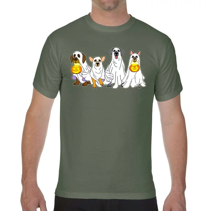 Cute Halloween Ghost Dogs Pups Comfort Colors T-Shirt