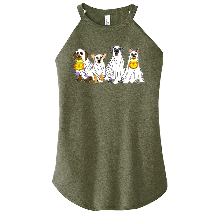 Cute Halloween Ghost Dogs Pups Women’s Perfect Tri Rocker Tank