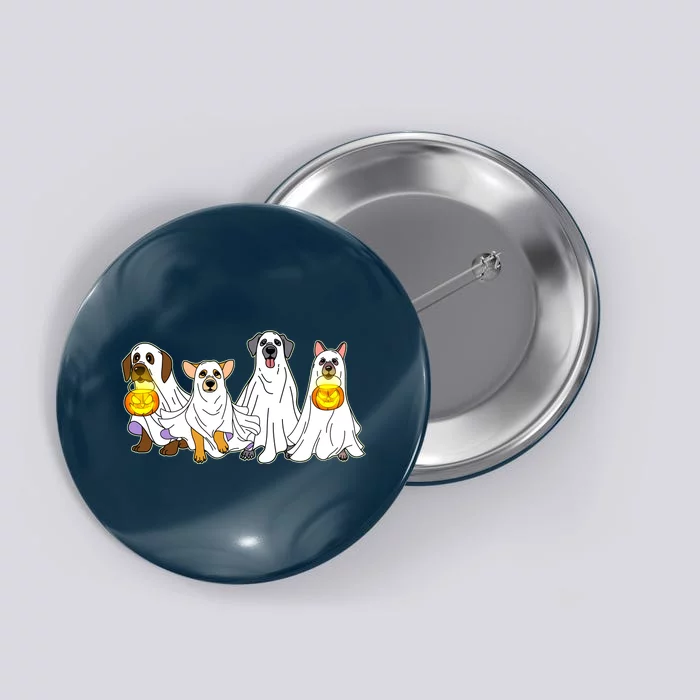 Cute Halloween Ghost Dogs Pups Button