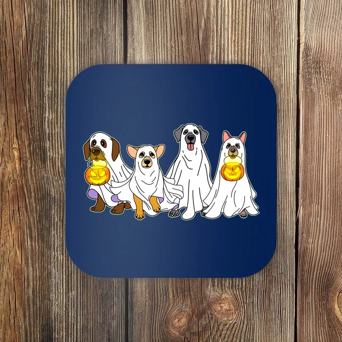 Cute Halloween Ghost Dogs Pups Coaster