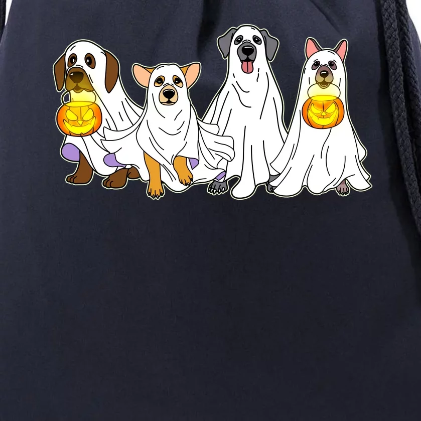 Cute Halloween Ghost Dogs Pups Drawstring Bag