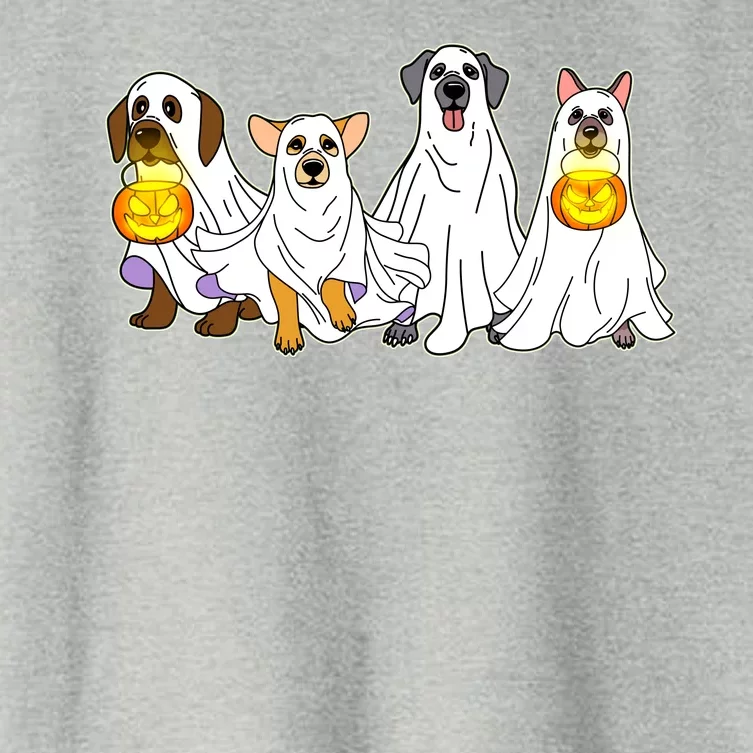 Cute Halloween Ghost Dogs Pups Women's Crop Top Tee