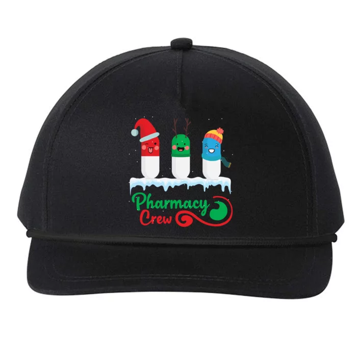 Christmas Hospital Gags Pharmacy Crew Red Plaid Reindeer Gift Snapback Five-Panel Rope Hat