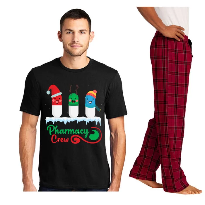 Christmas Hospital Gags Pharmacy Crew Red Plaid Reindeer Gift Pajama Set