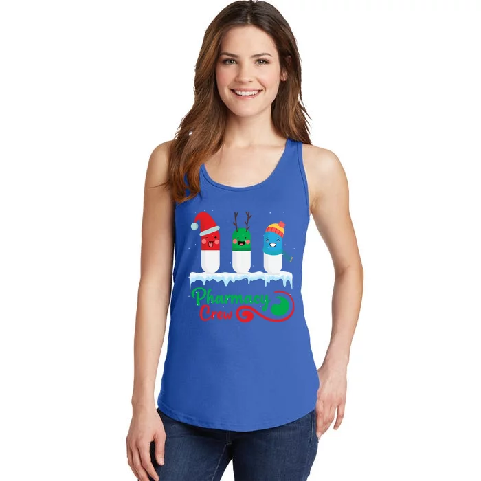 Christmas Hospital Gags Pharmacy Crew Red Plaid Reindeer Gift Ladies Essential Tank