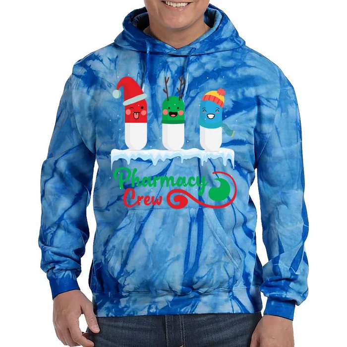 Christmas Hospital Gags Pharmacy Crew Red Plaid Reindeer Gift Tie Dye Hoodie